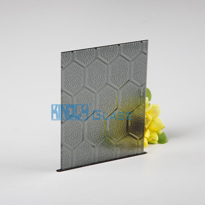 Grey Beehive Patterned Glass